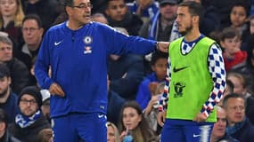 Maurizio Sarri et Eden Hazard (Chelsea)