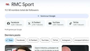Une capture de la page d'inscription au flux Google Discover de RMC Sport
