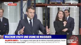 Emmanuel Macron "Nous sommes passés la consommation de 4 millions à 40 millions de masques par semaine"