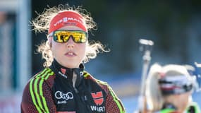 Laura Dahlmeier lors d'une épreuve de biathlon à Oslo en 2019