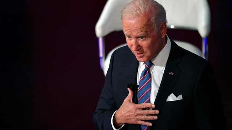 Le président américain Joe Biden lors d'un "town hall" de la chaîne CNN, à Baltimore dans le Maryland, le 21 octobre 2021