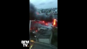 Incendie à Aubervilliers: 5000m2 d'entrepôts touchés, 150 pompiers mobilisés