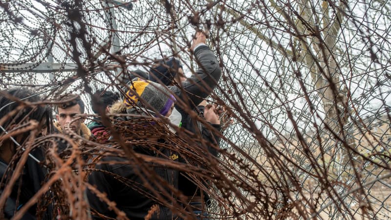 Les migrants tentent de passer la frontière turco-grecque, le 4 février 2020