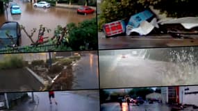 Photomontage des images d'intempéries envoyées par les témoins BFMTV.