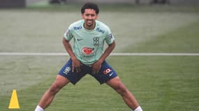 Marquinhos à l'entraînement avec le Brésil, le 20 novembre 2023