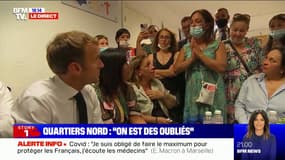 "Ce n'est pas normal que dans les quartiers Nord, on ne bénéficie pas de métro ni de tramway": une habitante de Marseille s'exprime face à Emmanuel Macron