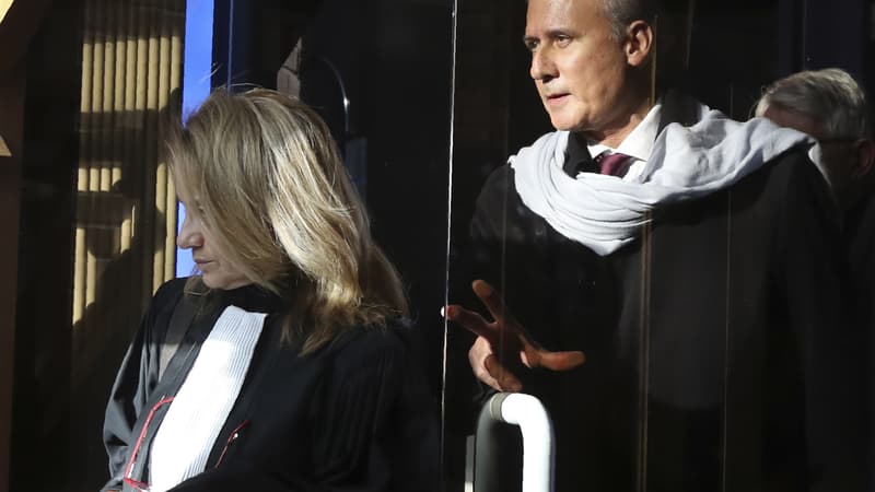 Georges Tron à la sortie du tribunal.
