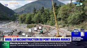 Tempête Alex: la reconstruction du pont Aigara avance à Breil-sur-Roya