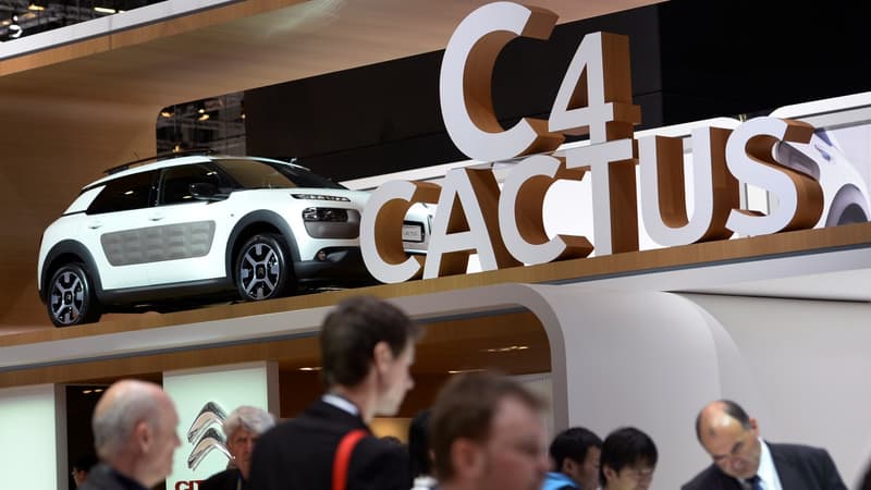 La Citroën C4 Cactus lors de sa présentation au public au salon de l'Auto de Genève en 2014. 