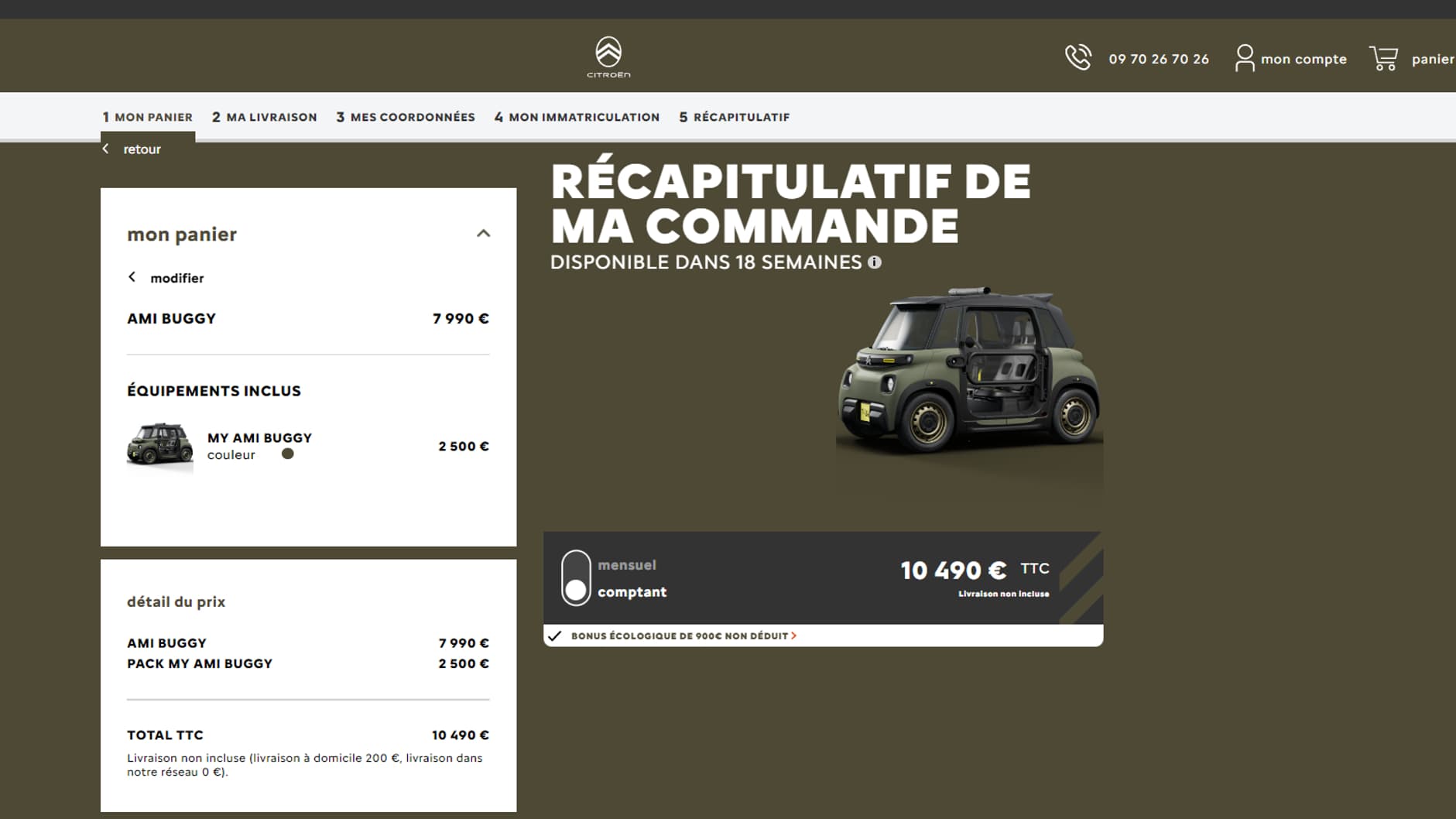 Le configurateur lors de la vente en édition limitée de l'AMI Buggy en juin 2023.