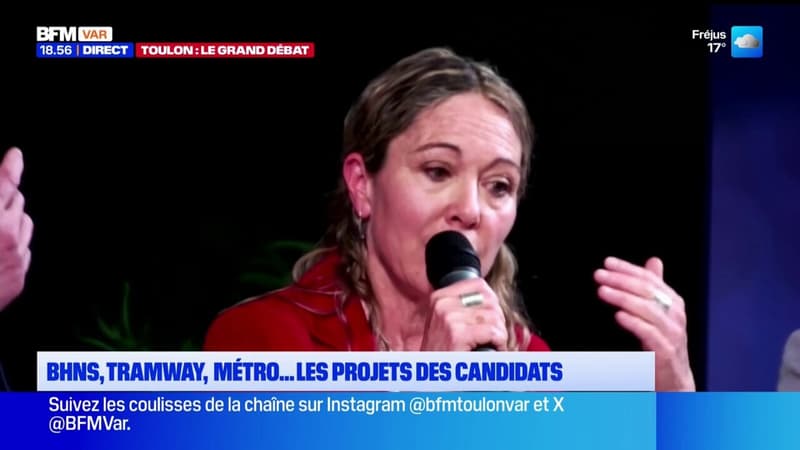 Débat des Municipales à Toulon: "nous voulons revenir sur le projet tramway", déclare Magali Brunel, candidate Union de la gauche - "Toulon en commun", au sujet de l'amélioration des transports dans la ville