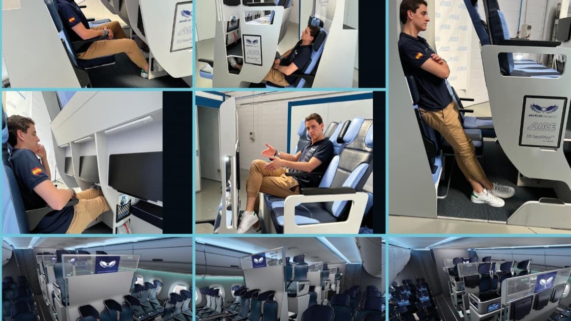 Sièges pour avion à deux niveaux imaginés par Chaise Longue
