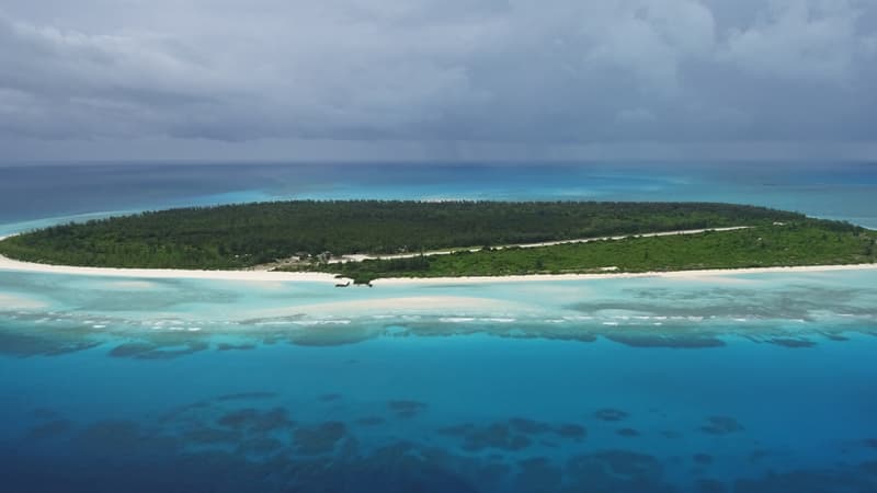 Vue aérienne de l'océan Indien.