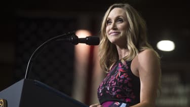 Lara Trump, belle-fille du président américain, à un meeting en Virginie occidentale, le 3 août 2017.