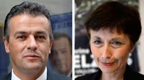 Les deux candidats, Laurent Lopez à gauche pour le FN, Catherine Delzers à droite pour l'UMP.