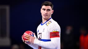 Le joueur de handball Ludovic Fabregas avec l'équipe de France aux championnats du monde, 23 janvier 2025