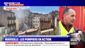 Effondrement d'un immeuble à Marseille: "On a toujours de la fumée qui sort des décombres", affirme le commandant Guy