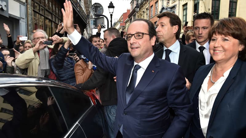 François Hollande et Martine Aubry à Lille, le 22 novembre 2014.