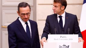 Bruno Retailleau et Emmanuel Macron le 5 novembre 2024 à Paris 