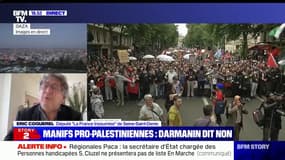 Manifestation pro-palestinienne interdite: pour Eric Coquerel, "la position de Gérald Darmanin est une provocation"
