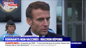 Emmanuel Macron sur la réintégration des soignants non-vaccinés: "Cette décision devra être levée quand il y aura une recommandation scientifique"