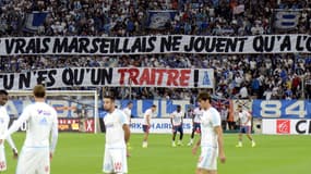 OM-OL: une banderole contre Valbuena en 2015
