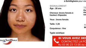 L'étudiante de 20 ans a disparu le 7 septembre dernier à Schiltigheim, près de Strasbourg. - Police nationale
