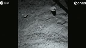 La comète Tchouri vue depuis la sonde Philae, lors de son approche, ce mercredi 12 novembre 2014.