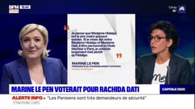 Rachida Dati: "En quoi suis-je responsable ?" du soutien apporté par Marine Le Pen