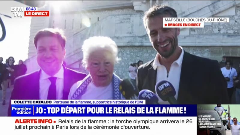 Colette, 83 ans et illustre supportrice de l'OM, témoigne après avoir porté la flamme olympique