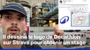 Pour obtenir un stage chez Decathlon, il dessine le logo de la marque sur Strava 