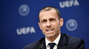 Le président de l'UEFA, Aleksander Čeferin, en conférence de presse à Nyon, le 4 décembre 2019