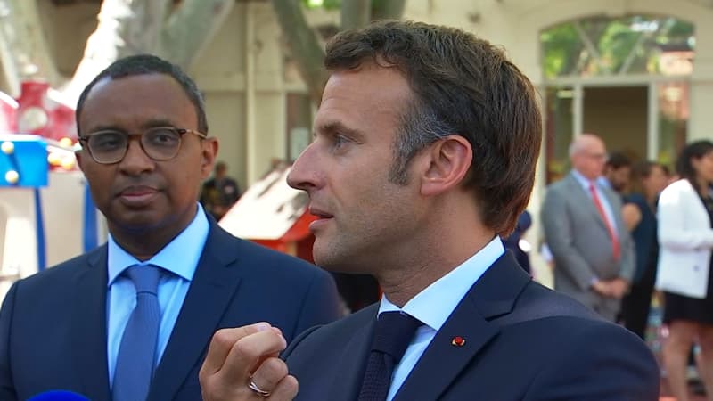 Pap Ndiaye et Emmanuel Macron à Marseille, jeudi 2 juin 2022