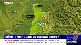Drôme: cinq personnes sont mortes et quatre autres ont été gravement blessées dans un accident de la route sur l'A7
