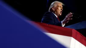 Donald Trump devant ses supporters à West Palm Beach en Floride, le 6 novembre 2024