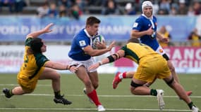 Louis Carbonel lors de France-Australie en finale du Mondial U20 de rugby, à Rosario le 22 juin 2019
