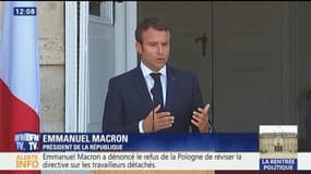 Emmanuel Macron hausse le ton sur les travailleurs détachés et cible la Pologne