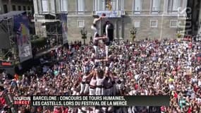 Lors du festival de la Mercè, à Barcelone, des concours de tours humaines, les fameux castells, se sont tenus sous les regards de la foule.