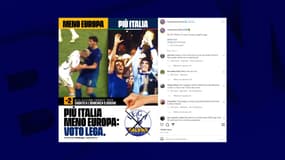 Matteo Salvini a repris l'image du footballeur français Zinedine Zidane donnant un coup de boule au joueur Marco Materazzi. 