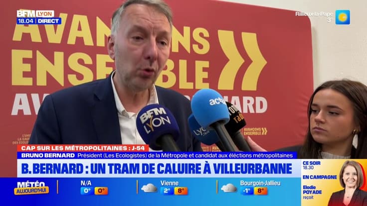 Municipales 2026 : Bruno Bernard annonce un tramway de Caluire à Villeurbanne