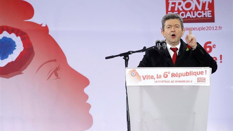 Jean-Luc Mélenchon, ce dimanche à La Bastille, à Paris.