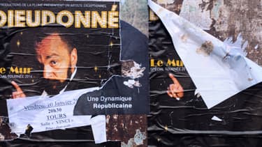 Affiches du spectacle "Le Mur" de Dieudonné