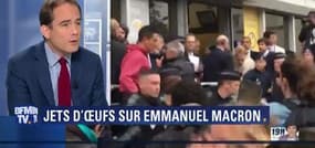 Montreuil: Emmanuel Macron a été accueilli par des jets d'oeufs