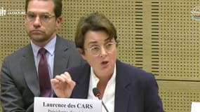 Laurence des Cars, présidente-directrice du musée du Louvre au Sénat mercredi 22 octobre. 