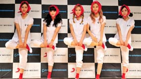 Le groupe de K-Pop "Crayon Pop" lors d'une tournée de promotion à Séoul, en 2014.