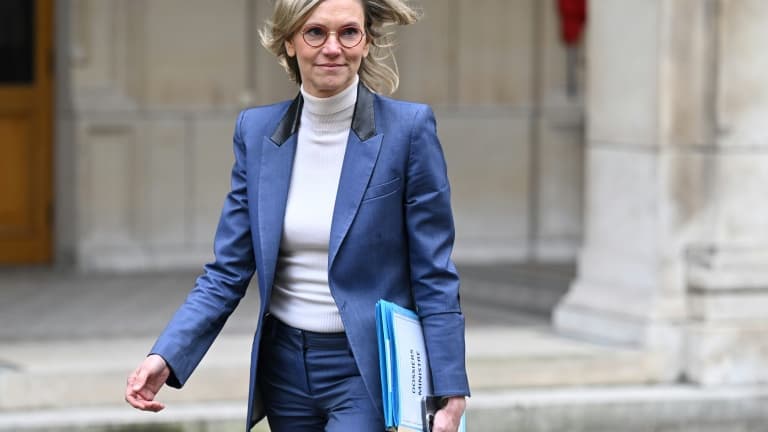 Agnès Pannier-Runacher, alors ministre déléguée à l'Agriculture et à la Souveraineté alimentaire, le 20 février 2024 à Paris