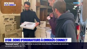 Lyon : dons d'ordinateurs à Emmaüs connect
