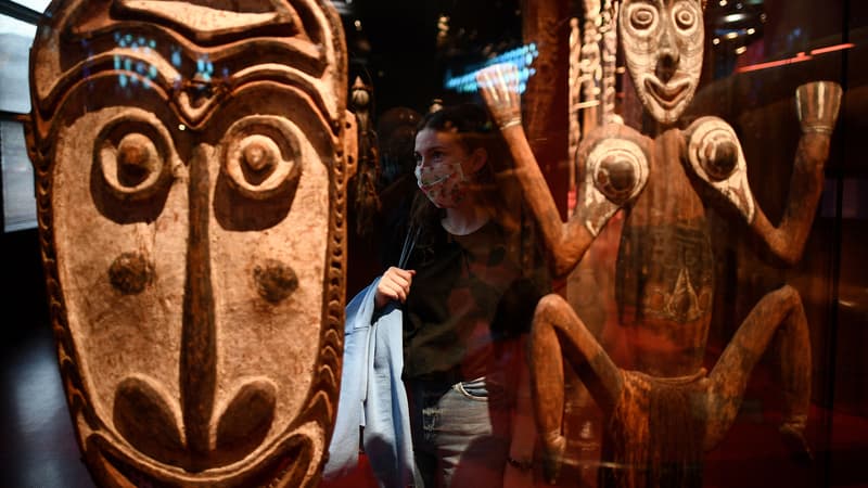 Masques originaires d'Océanie présentés au musée du quai Branly en juin 2020 (illustration)