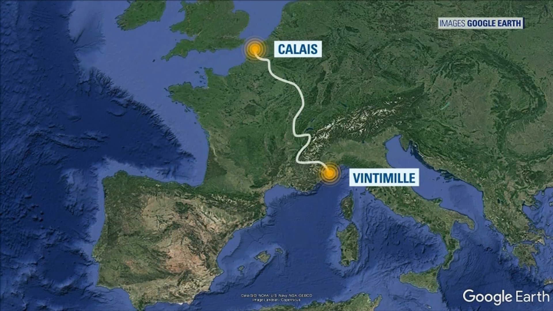 Le tracé de la marche. 