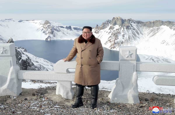 King Jong Un au sommet du Mont Paetku, en Corée du Nord